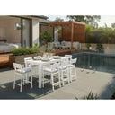 Santorini Outdoor Aluminium 2m Bar Table with 8 Bar Stools