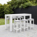 Santorini Outdoor 2m Bar Table with 6 Avoca Bar Stools