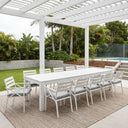 Santorini 3.55m Outdoor Rectangle Aluminium Dining Table With 12 Kansas Chairs