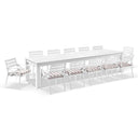 Santorini 3.55m Outdoor Rectangle Aluminium Dining Table With 12 Kansas Chairs In Sunbrella