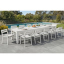 Santorini 12 Seater Outdoor Rectangle Aluminium Dining Table and Chairs setting