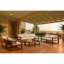 Santorini 3+2+1+1 Outdoor Aluminium Lounge Set with Coffee Table in Teak Timber Look Finish