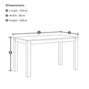 Santorini Outdoor 2m Rectangle Aluminium Table with 6 x Kansas Bar stools