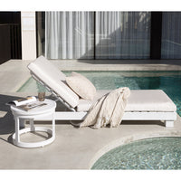 Santorini Aluminium Sun Lounge in White with Sunbrella® cushion