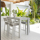 Santorini Outdoor Aluminium 1.5m Bar Table with 6 Bar stools
