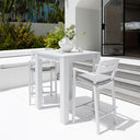 Santorini Outdoor Aluminium Square Bar Table with 2 Bar stools