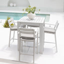 Santorini Outdoor Aluminium Square Bar Table with 4 Bar stools