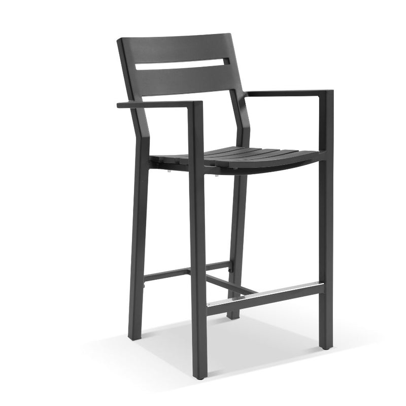Santorini Outdoor Aluminium 1.5m Bar Table with 6 Bar stools