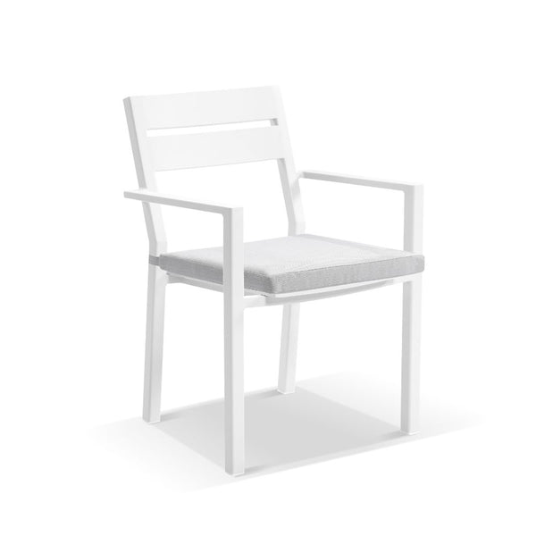 Santorini Outdoor 4 Seater Square Aluminium Dining Table with Santorini Chairs