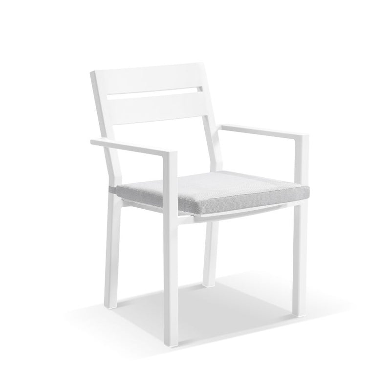 Santorini Outdoor 4 Seater Square Aluminium Dining Table with Santorini Chairs