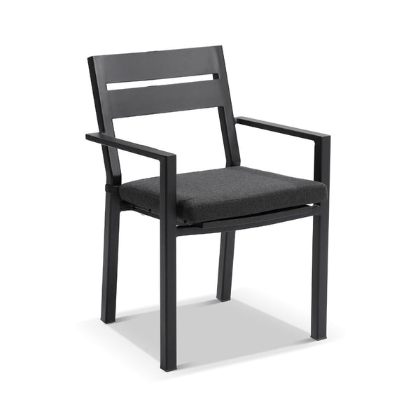Capri 7pcs Dining Setting with Santorini Chairs in Charcoal
