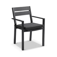 Capri 7pcs Dining Setting with Santorini Chairs in Charcoal
