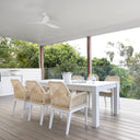 Santorini 2.5m Outdoor Rectangle Aluminium Dining Table with 8 Hugo Rope Chairs