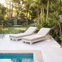 Santorini Aluminium Sun Lounge Set with Vegan Leather Cushion
