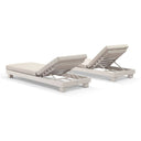 Santorini Aluminium Sun Lounge Set with Vegan Leather Cushion