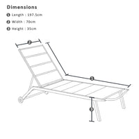 Seaford Outdoor Aluminium Sun Lounge on Wheels