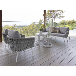 Lismore 2+1+1 Seater Outdoor Aluminium and Rope Lounge Set