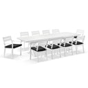 Austin Outdoor 3m - 3.8m Extension Aluminium Table with 12 Santorini Dining Chairs