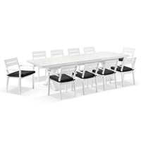 Austin Outdoor 3m - 3.8m Extension Aluminium Table with 12 Santorini Dining Chairs