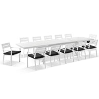 Austin Outdoor 3m - 3.8m Extension Aluminium Table with 12 Santorini Dining Chairs