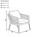Silas Outdoor Rope and Aluminium Patio Balcony Set with Side Table