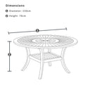 Solomon 1.5m Round Teak Dining Table with 6 Coastal Wicker Chairs