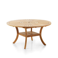 Solomon 1.5 Round Teak  Timber Outdoor Dining Table