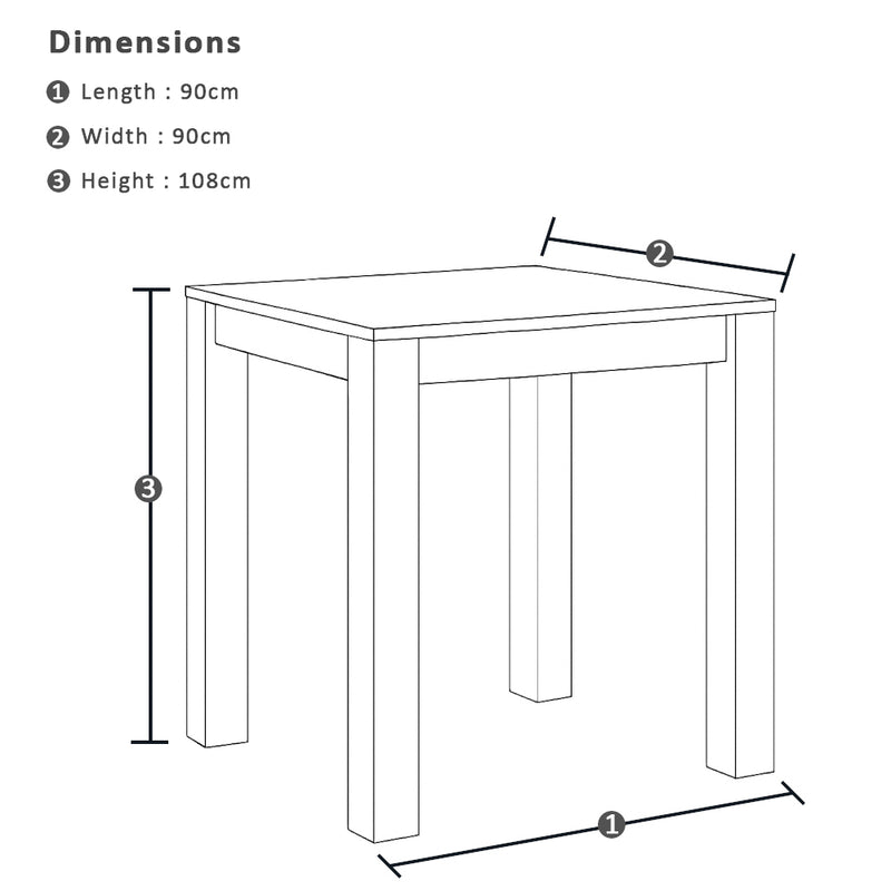 Santorini Outdoor Square Bar Table with 4 Avoca Bar Stools