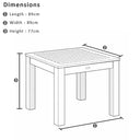 Santorini Outdoor Square Aluminium Dining Table