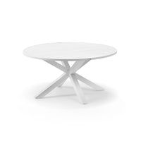 Houston Outdoor 1.5m Round Aluminium Dining Setting with 6 Santorini Chairs