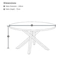 Bangalow Outdoor 1.4m Round Dining Table with 6 Chairs Setting