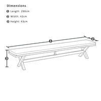Tahitian 2.9m Outdoor Aluminium Bench Seat