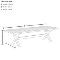 Tahitian 3m Aluminium Dining Table with 10x Santorini Chairs