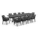Tahitian 3m Aluminium Dining Table with 10 Hugo Dining Chairs