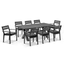 Tahitian 2.1m Aluminium Dining Table with 8x Santorini Chairs