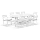 Tahitian 2.1m Aluminium Dining Table with 8x Santorini Chairs