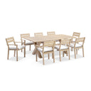 Tahitian 2.1m Aluminium Dining Table with 8x Santorini Chairs