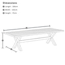 Tahitian 3m Aluminium Dining Table with 10x Santorini Chairs