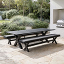 Tahitian 3m Outdoor Aluminium Dining Setting With Bench Seats