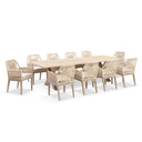 Tahitian 3m Aluminium Dining Table with 10 Hugo Dining Chairs