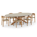 Tamarama Indoor Outdoor Oval Concrete Look Dining Setting with 6x Kotara Chairs