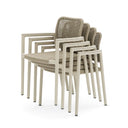 Sienna Outdoor Aluminium and Ceramic Dining Table with Rope Chairs Setting