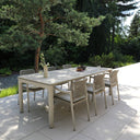 Sienna Outdoor Aluminium and Ceramic Dining Table with Rope Chairs Setting