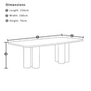 Torquay Indoor 2.2m Timber Dining table