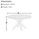 Tuscany Round 1.5m Outdoor Aluminium and Teak Top Dining Table