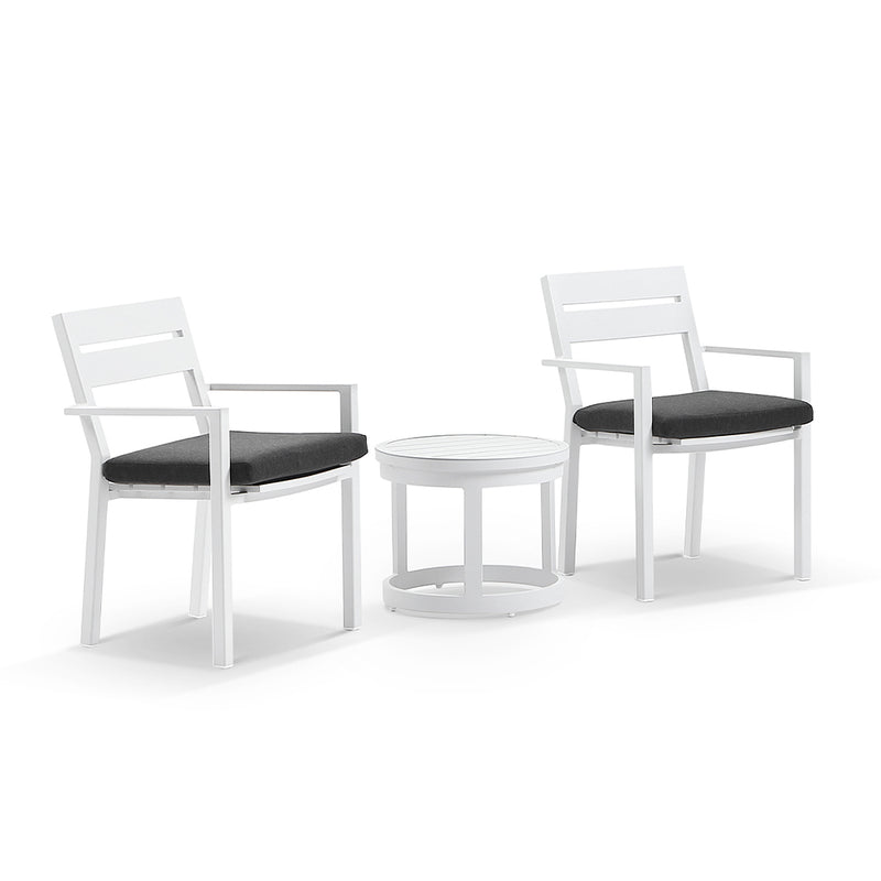 Santorini Outdoor Aluminium Patio Balcony Set with Side Table