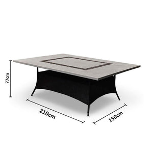 Caesar Outdoor Large Travertine Stone Table Top Dining Table