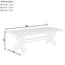 Tahitian 2.1m Aluminium Dining Table with 8 Patonga Dining Chairs