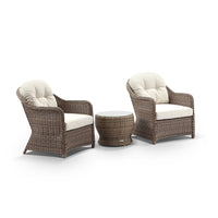 Plantation Outdoor Wicker Patio Balcony Set with Side Table