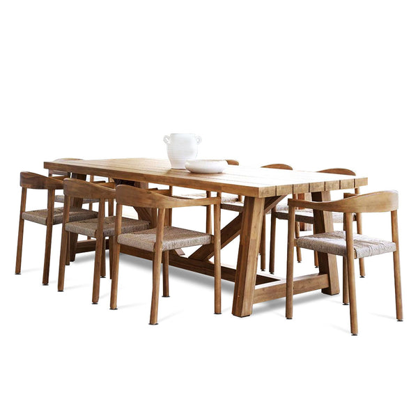 Watson Acacia Outdoor 2.5m Dining Set with 8 Kotara Chairs